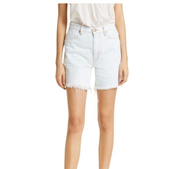 The Great White The Easy Distressed Denim Bleach Washed Cutoff Shorts Size 26